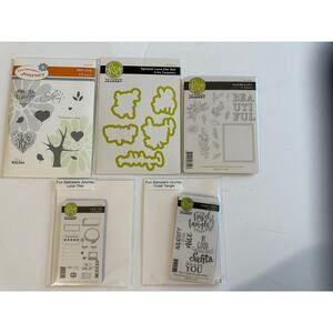 Fun Stampers Journey FSJ die cast set + many stamps love holiday Stamps lot of 5